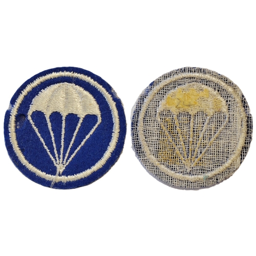 113 - Range of WW2 U.S. patches with Ranger patch, U.S. Army Parachute Infantry cap badge and 17th Airborn... 