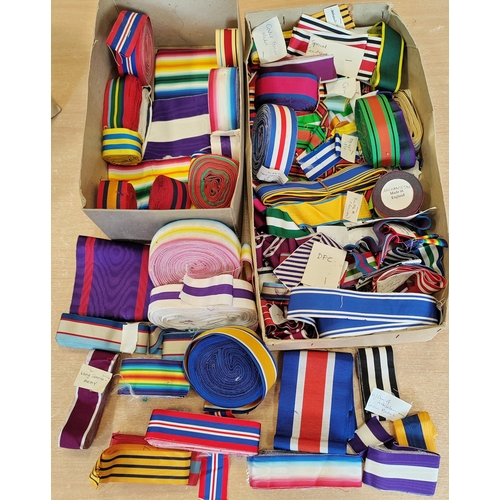 115 - Collection of British military medal ribbon rolls, generally extremely fine with some better, includ... 