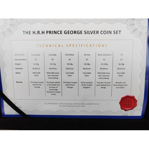 2013 HRH Prince George silver coin set from Westminster, includes ...