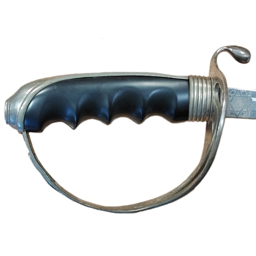 60 - M1902 officers sword with French hanger, blade and back of blade 80% ornately etched, ricasso marked... 