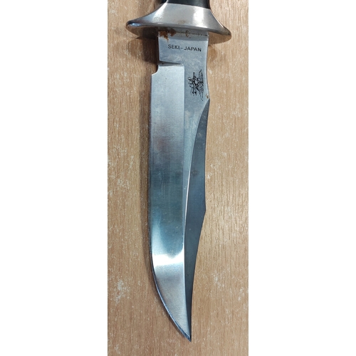 62 - Original SOG Trident S2 Bowie knife with sheath and wet stone, ricasso stamped with Seki-Japan and m... 
