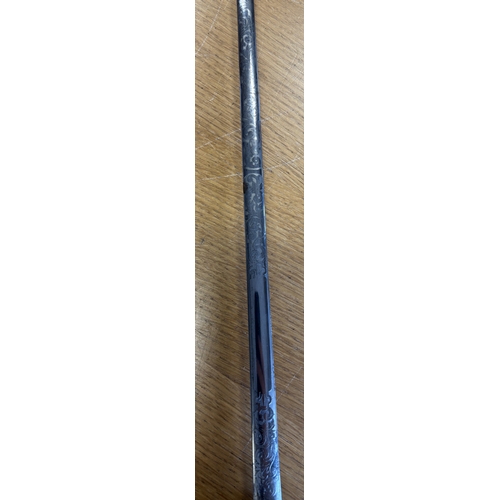 64 - Early 20th century court rapier sword, with Edward VII Royal Crest above handle, 50% of blade ornate... 