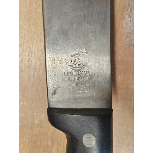 70 - Unissued Legitmus No.35 Machete by Collins & Co. with matching No.13 leather scabbard, minor scratch... 