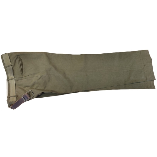82 - Range of WW2 uniforms with U.S. winter jumper, wool trousers and belt, officer shirt and jacket, mix... 