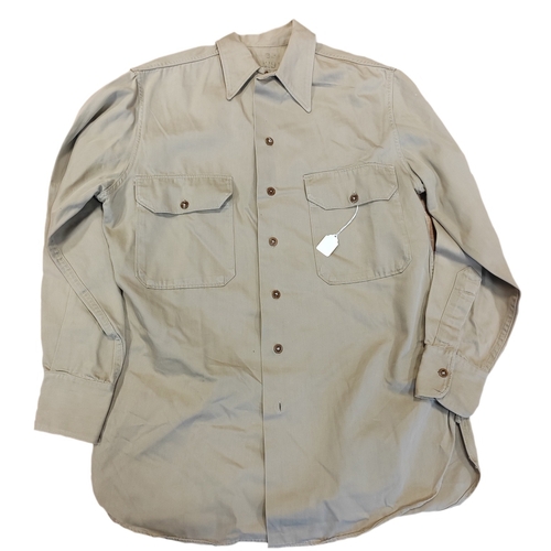82 - Range of WW2 uniforms with U.S. winter jumper, wool trousers and belt, officer shirt and jacket, mix... 