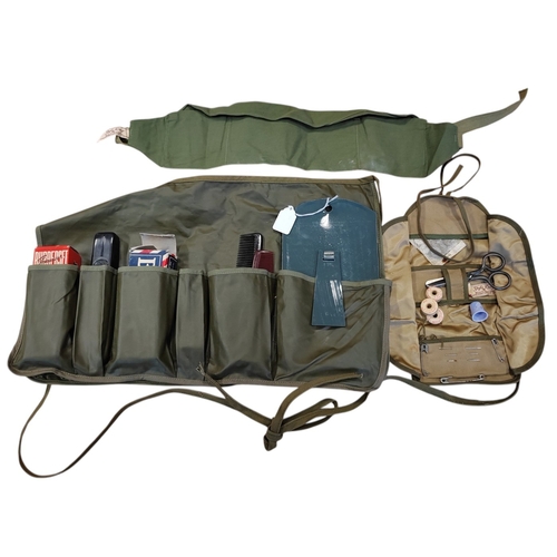 85 - U.S. Style King Buchsbaum Chicago wash roll, money belt and GI's sewing kit, few minor stains, gener... 