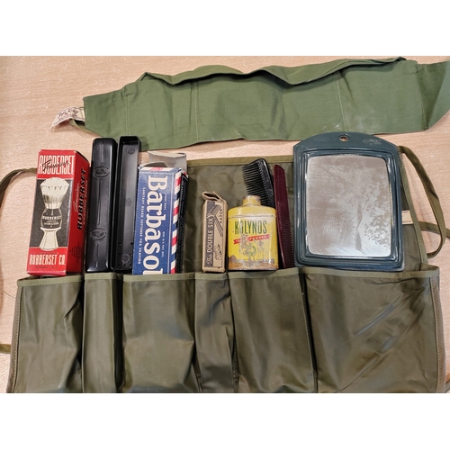 85 - U.S. Style King Buchsbaum Chicago wash roll, money belt and GI's sewing kit, few minor stains, gener... 