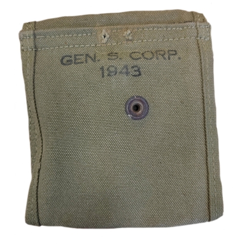 86 - WW2 U.S. range with M1 Garand pouches with rubber magazines, M1 Carbine ammo pouch, M3 
