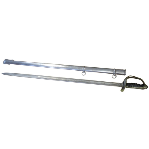89 - Collection including Victorian 1827 Pattern Officers Sword with metal scabbard with reproduction bla... 