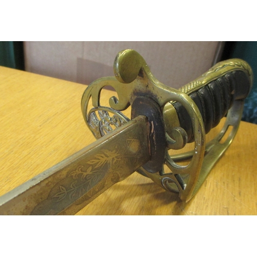 89 - Collection including Victorian 1827 Pattern Officers Sword with metal scabbard with reproduction bla... 