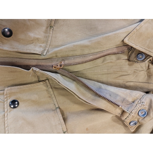 90 - WW2 U.S. M42 paratrooper jump jacket with trousers, features 101st division 