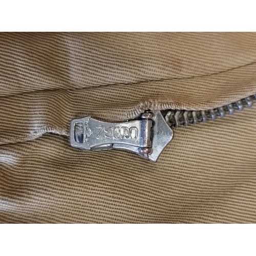 91 - WW2 U.S tanker jacket (2nd edition) and tanker trousers, general aging and wear to jacket, few tears... 
