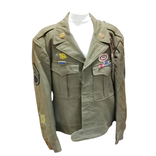 95 - WW2 101st Division 507th PIR Airborne tunic (size 38 S), features 101st patch on left shoulder, Staf... 