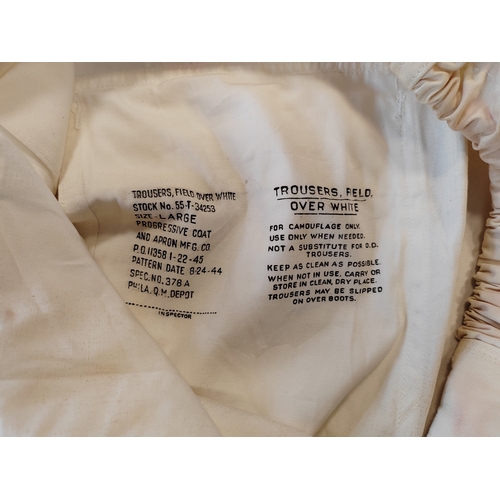 97 - U.S. Army snow suit dated 1944, some minor marks and stain to jacket and trousers otherwise extremel... 