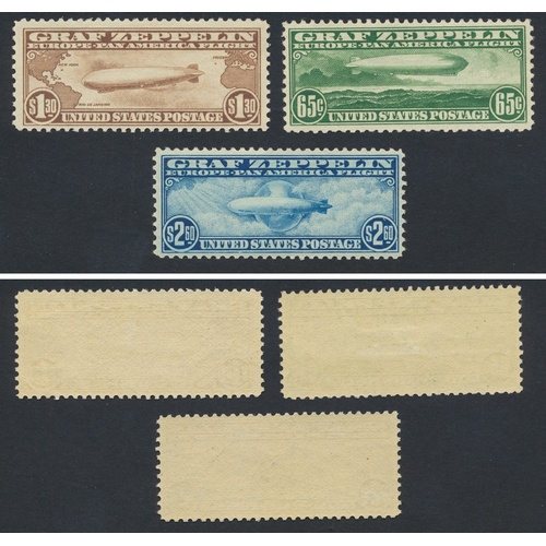 United States of America. 1930 Zeppelin set M. (SG. A687-A689) Cat £1400. (S)