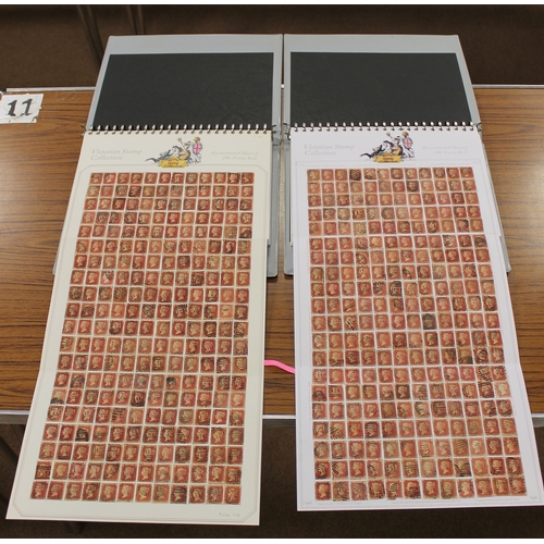 An impressive collection of partial and complete 1864-79 1d red plate reconstructions on sheets in 4 binders, used. Complete plates incl. 76, 91, 97, 99, 102, 107, 110, 112, 116, 119, 120, 122, 123, 129, 130, 134, 137, 138, 140, 150, 155, 159, 163, 165, 177, 183, 190, 196 and 199. Further range of incomplete plates. (½B)