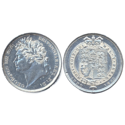 1825 second reverse shilling extremely fine. (Y)