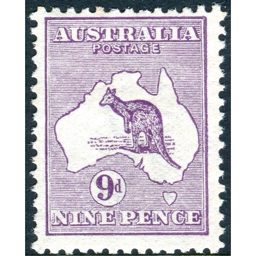 121 - Australia Stamps : 1913 9d Violet mounted mint SG 10