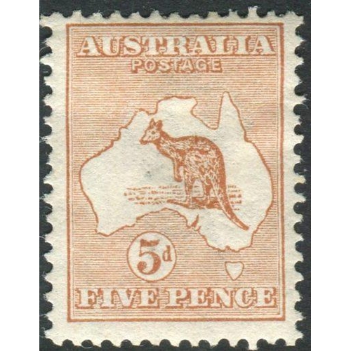 123 - Australia Stamps : 1913 5d Chestnut mounted mint SG 8