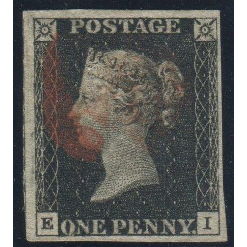 43 - Great Britain Stamps : Penny Black plate 8 four large margins lettered EI SG2