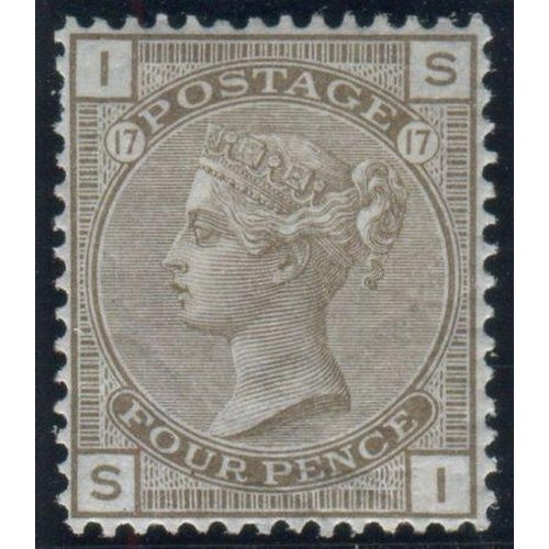 60 - Great Britain Stamps : 4d Grey Brown plate 17 mounted mint SG 154