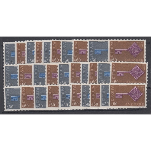 107 - Andorra Stamps : 1968 Europa unmounted mint sets x 15 Cat £375