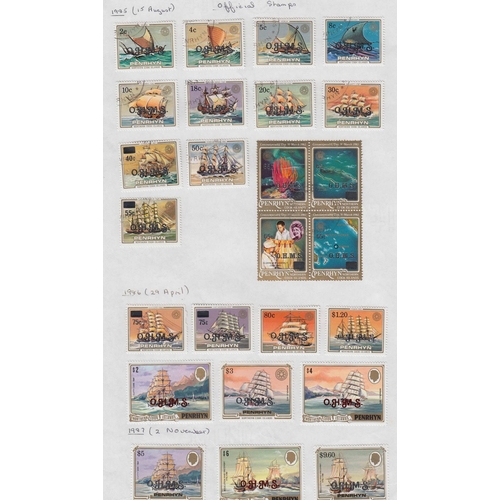 12 - Penrhyn Stamps 1985 official set of 25  to $9.90 Cat £60