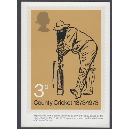 22 - Great Britain 1973 Cricket PHQ card no.1