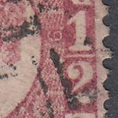 119 - GREAT BRITAIN STAMPS : 1870 1/2d Red plate 9 cancelled by light numeral SG 48 Cat £700