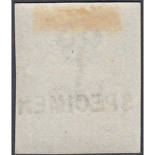 122 - GREAT BRITAIN STAMPS : 1867 1-/- IMPERF plate 4, over printed SPECIMEN type 6 SG Spec J104s Cat £500