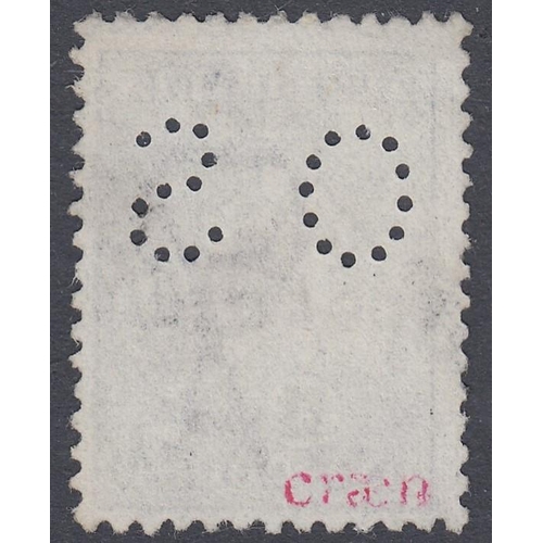 241 - STAMPS AUSTRALIA 1915 £1 chocolate & dull blue with 'OS' perfin, used with two Registered datestamps... 