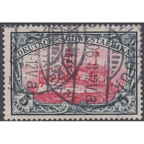 393 - STAMPS : GERMAN SOUTH WEST AFRICA, 1901 5 Mark carmine & black, fine used with two 'WINDHUK' datesta... 