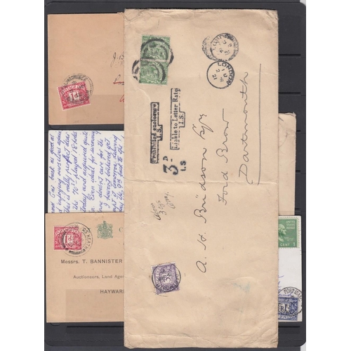 83 - GREAT BRITIAN STAMPS : POSTAGE DUES, selection of 18 covers 1917-53, various instructional markings.