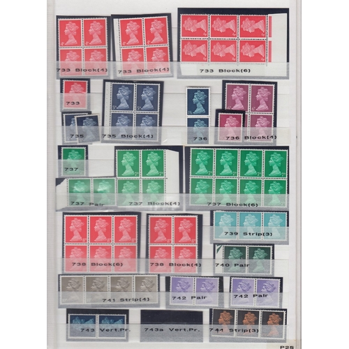 77 - Great Britain Stamps mint and used in large stock book QV Penny reds through to modern QEII. Used ED... 