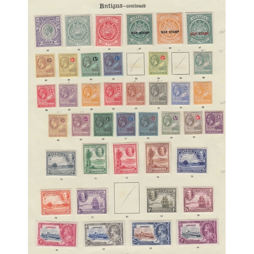 232 - STAMPS ANTIGUA 1863 to 1935 mint collection on two Imperial Album printed pages. Includes QV 1863 Wm... 