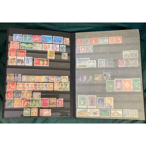 66 - CHARITY LOT : Red stock book of used Foreign and Commonwealth stamps , Indian States and China noted... 