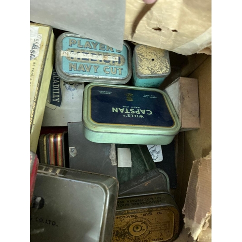 19 - STAMPS : Glory box of loose stamps and couple of albums, some of the loose stamps in old tobacco and... 