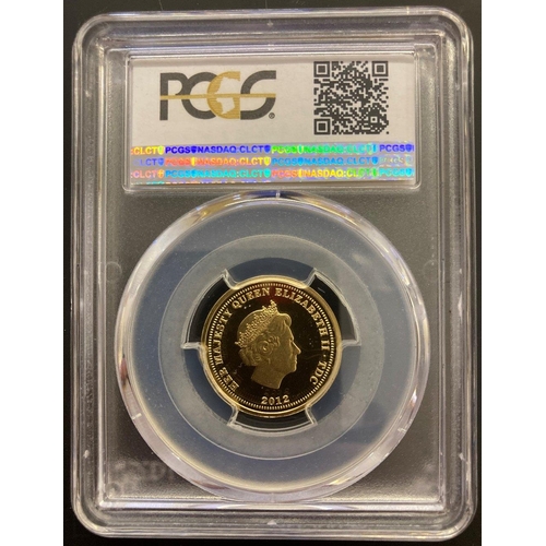 100 - GOLD COIN : 2012 Diamond Jubilee Elizabeth and Victoria design Full Sovereign PCGS Slabbed