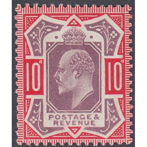 199 - GREAT BRITAIN STAMPS 1902 10d Dull Purple and Scarlet (chalky), unmounted mint SG 256