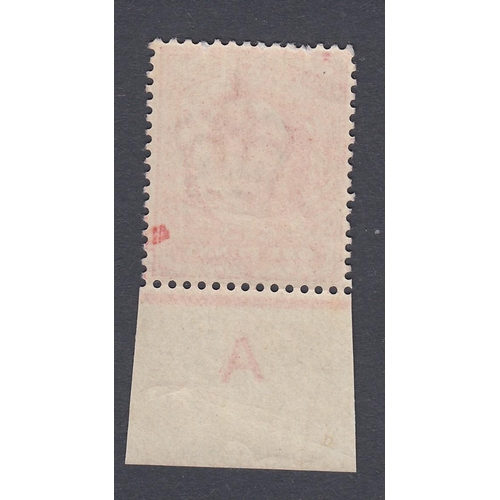 201 - GREAT BRITAIN STAMPS 1902 UNLISTED 1d Deep Blood Red, unmounted mint Control A single, with 2001 Hen... 