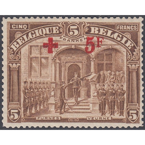 325 - STAMPS BELGIUM 1918 Red Cross surcharged overprint set of 14, fine M/M, SG 222-35. Cat £1500