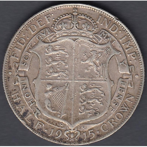 90 - COINS 1915 Great Britain silver half crown in good to fine condition, bit of tarnish but not cleaned... 