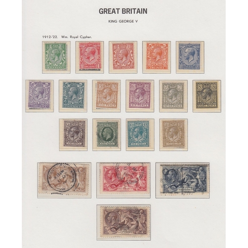 156 - GREAT BRITAIN STAMPS : 1840 to 1971 mint & used collection in Davo hinge-less printed album incl 1d ... 