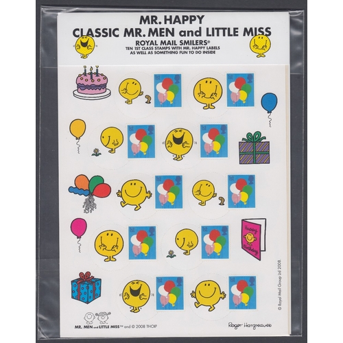 221 - GREAT BRITAIN STAMPS 2008 Smilers for Kids, Mr Men sheet LS52