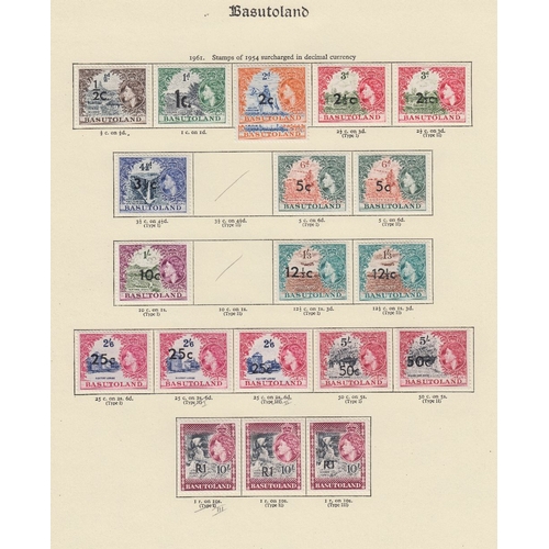 323 - STAMPS BASUTOLAND 1937 to 1966 lightly mounted mint collection on printed album pages, includes 1938... 