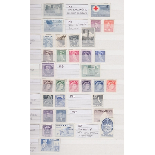 338 - STAMPS CANADA 1952 to 1993 QEII U/M collection in a stockbook with definitive & commemorative sets, ... 