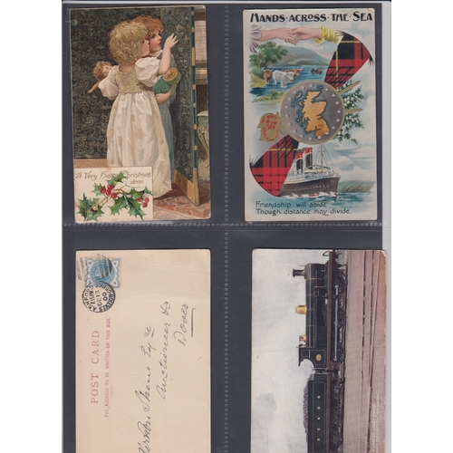 122 - Album of postcards , old photography advertising photo cards and postal history interesting lot