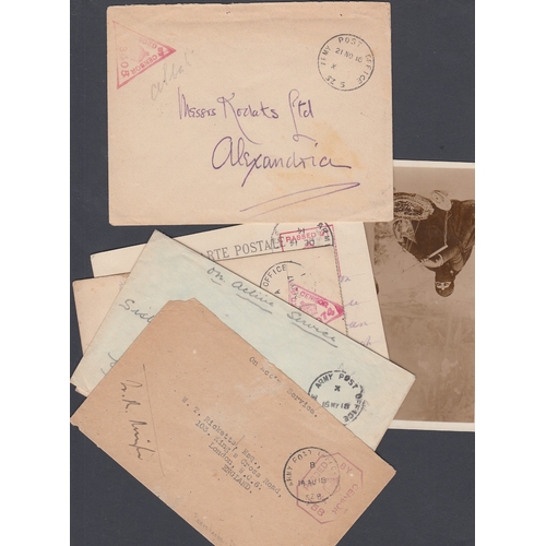 126 - STAMPS POSTAL HISTORY EGYPT, seven WWI covers or cards all with Army Post Office datestamps, some fr... 