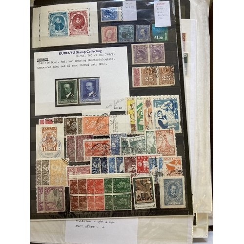 3 - STAMPS WORLD, box with mostly European countries, Singapore, French & Italian Colonies, Malta spotte... 