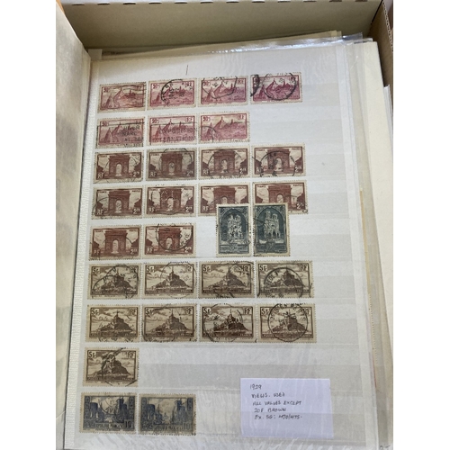 3 - STAMPS WORLD, box with mostly European countries, Singapore, French & Italian Colonies, Malta spotte... 